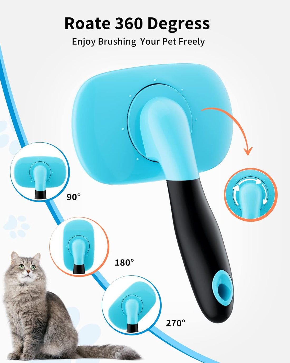 Pet Grooming Brush for Shedding and Hair Removal