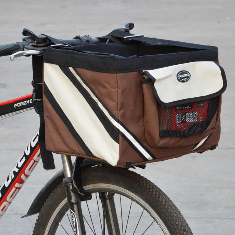 Removable Pet Bicycle Carrier Front Handlebar Basket Travel Bag