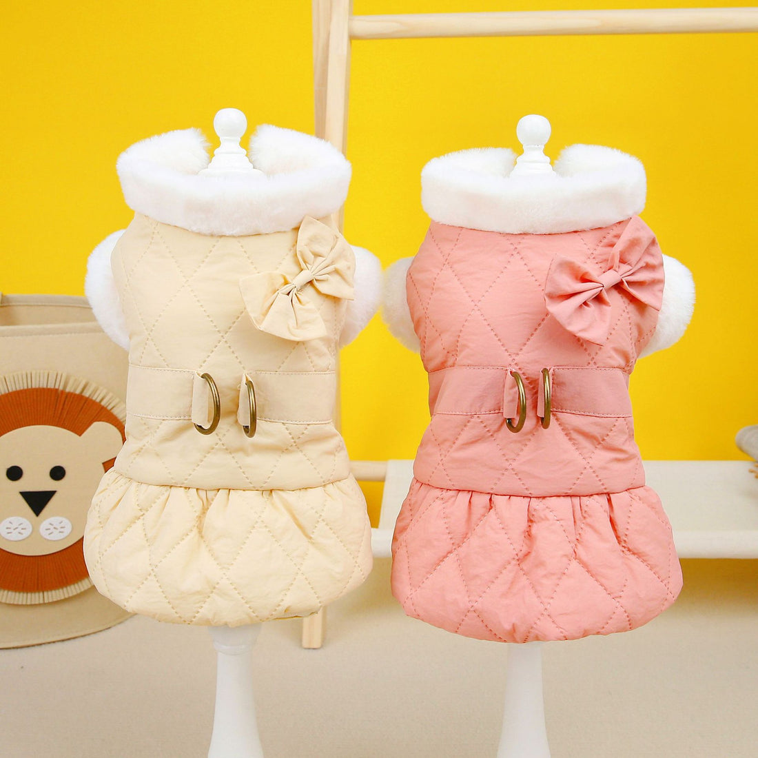 Butterfly Cotton Padded Pet Dress For Pet Wear
