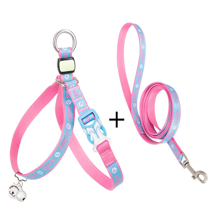 Pet Chest Strap Leash with Bell for Small Pets