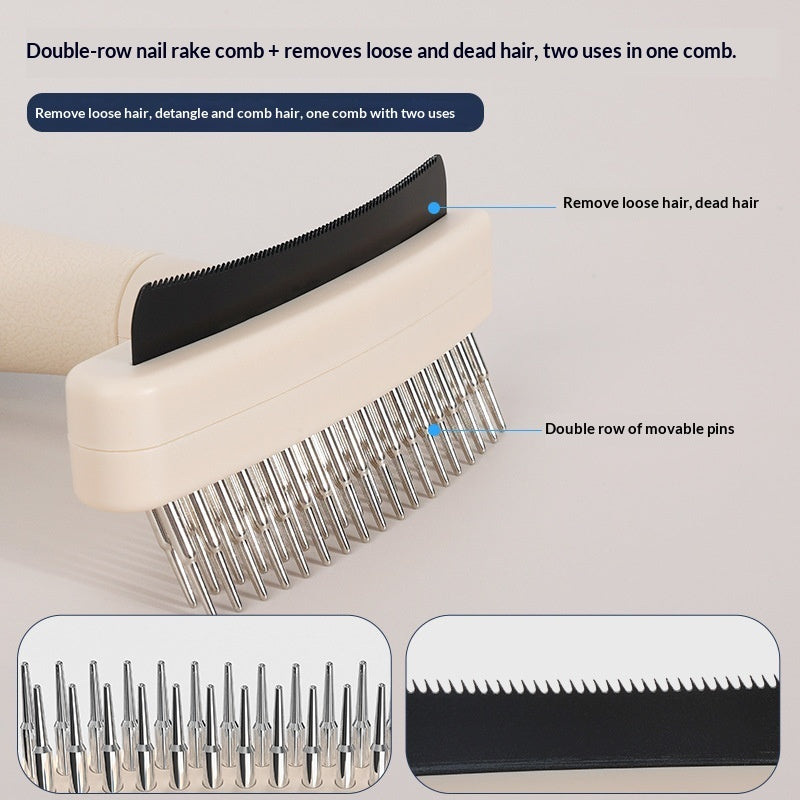 Pet Grooming Brush for Removing Loose Hair and Detangling Fur