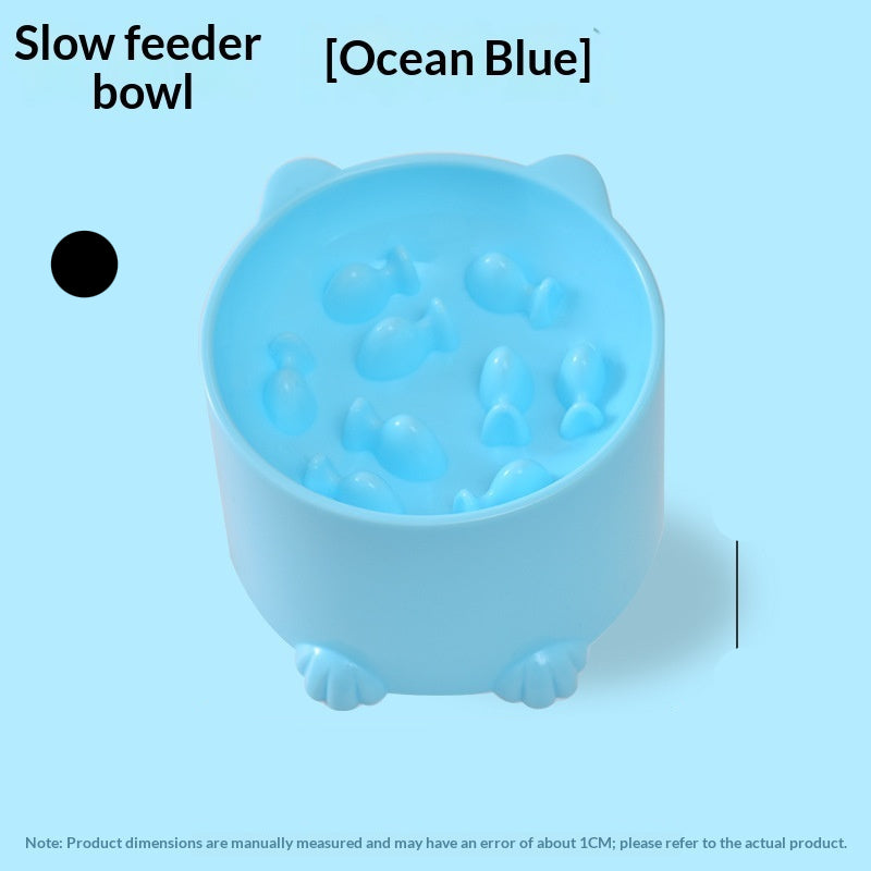 Minimalist Solid Color Slow Feeding Anti Choke Pet Bowl