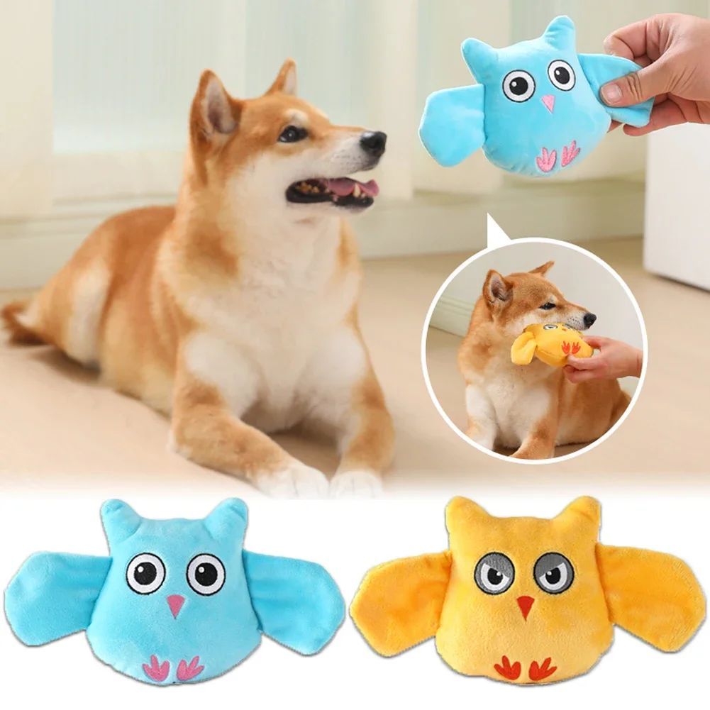 Animal Shape Squeaky Plush Bite Resistant Pet Toy