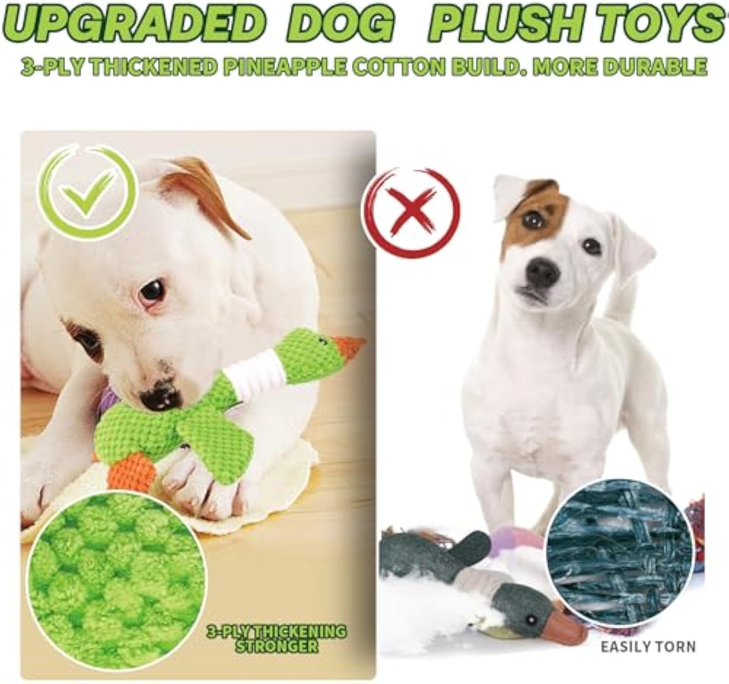 Durable Plush Squeaky Duck Chew Toy For All Sizes