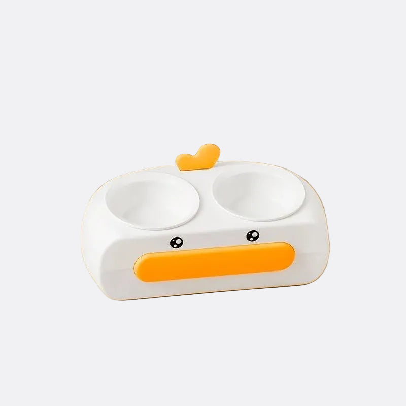 Duck Design Double Food and Water Bowl for Pets
