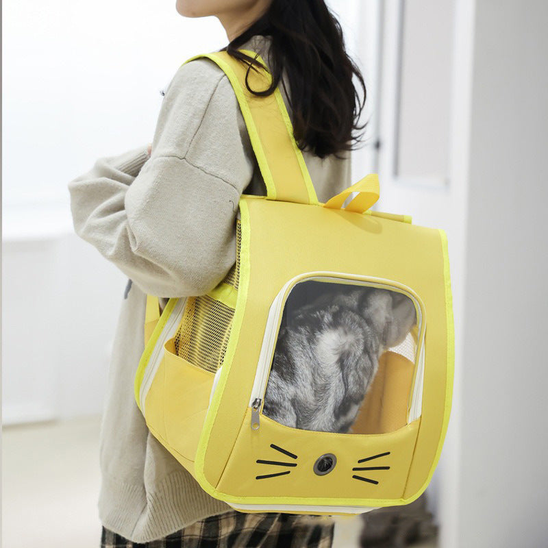 Portable Breathable Pet Carrier Backpack Comfortable Outdoor Transport Bag