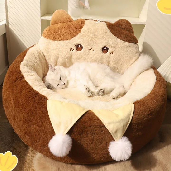 Round Sofa Bed Cushion Warm Mattress for Pets