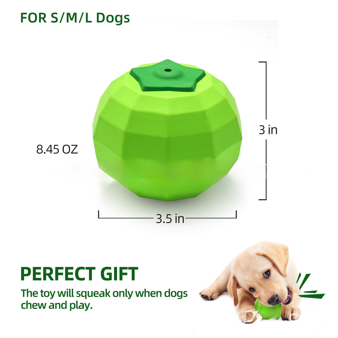 Interactive Squeaky Pet Chew Toy Rubber Dental Ball