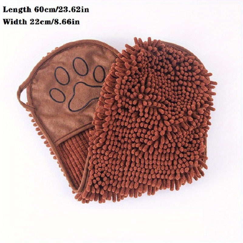 Absorbent Microfiber Pet Drying Towel With Hand Pockets For Pet Care