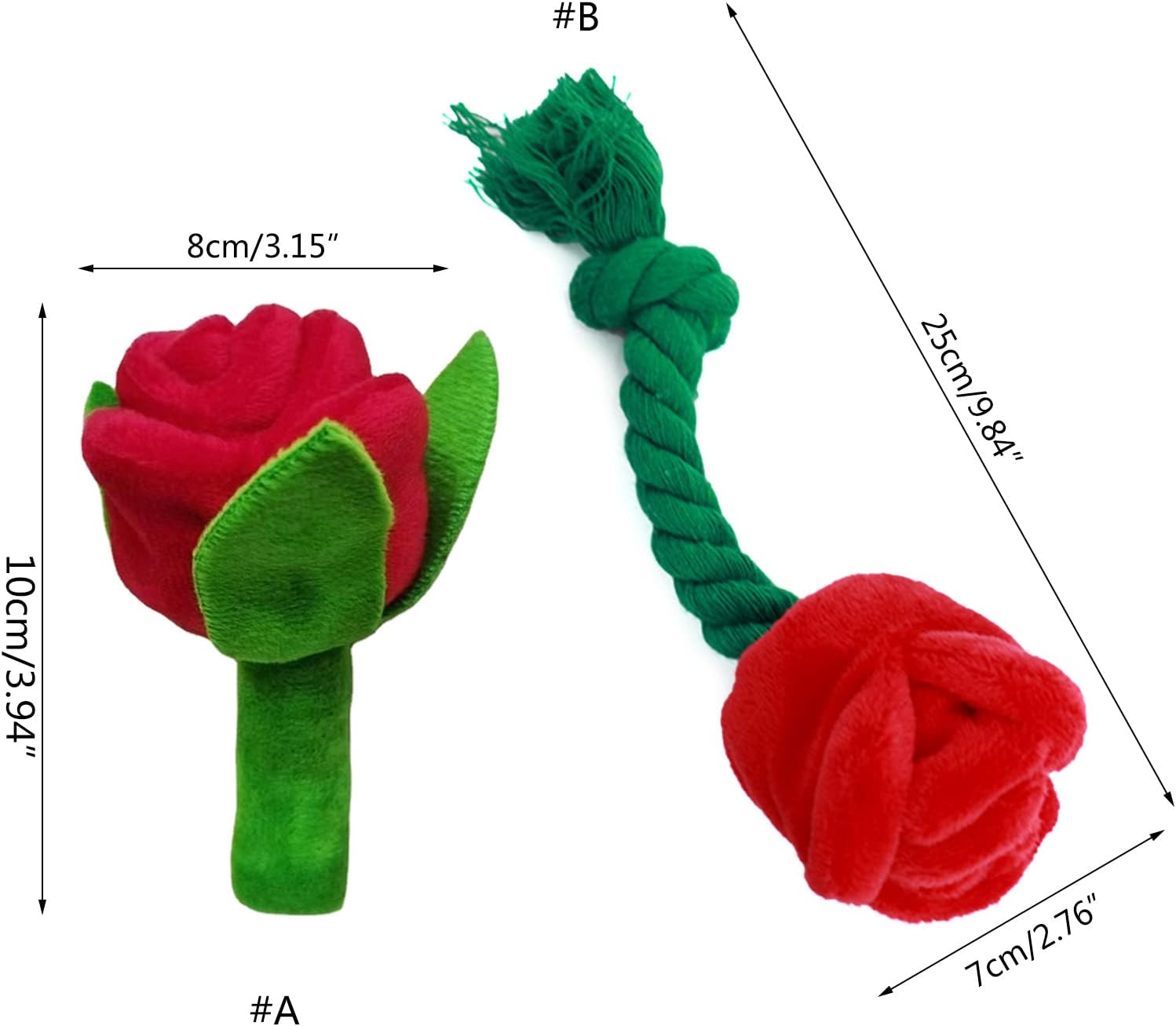 Chew Resistant Plush Rose Flower Soft Pet Toy