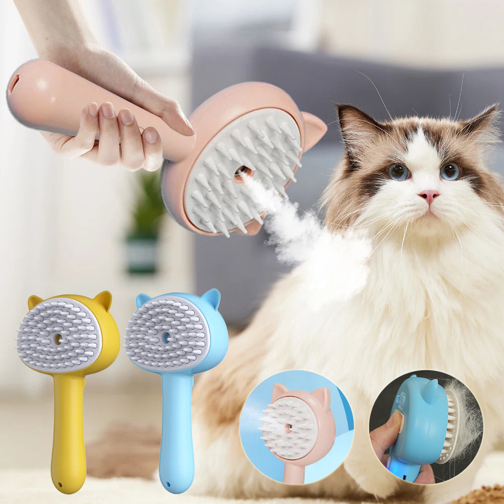 Multifunctional Rechargeable Self-Cleaning Grooming Brush for Pets