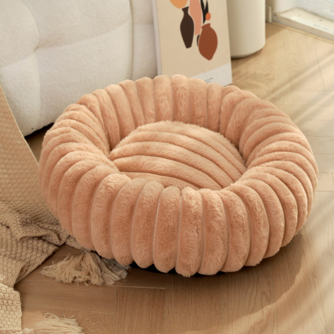 High-Weight Plush Pet Nest Round Comfortable Warm Bed for Pets
