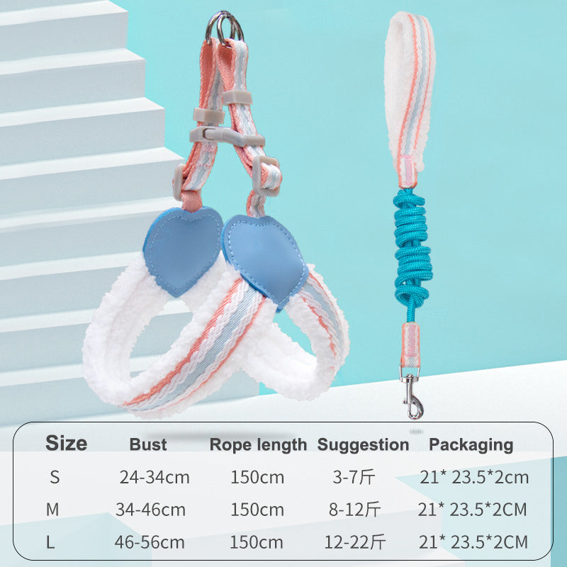 Breathable Summer Chest Vest Leash for Small and Medium Pets