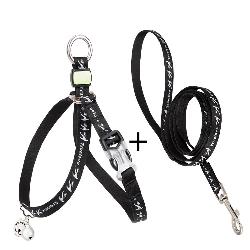 Pet Chest Strap Leash with Bell for Small Pets