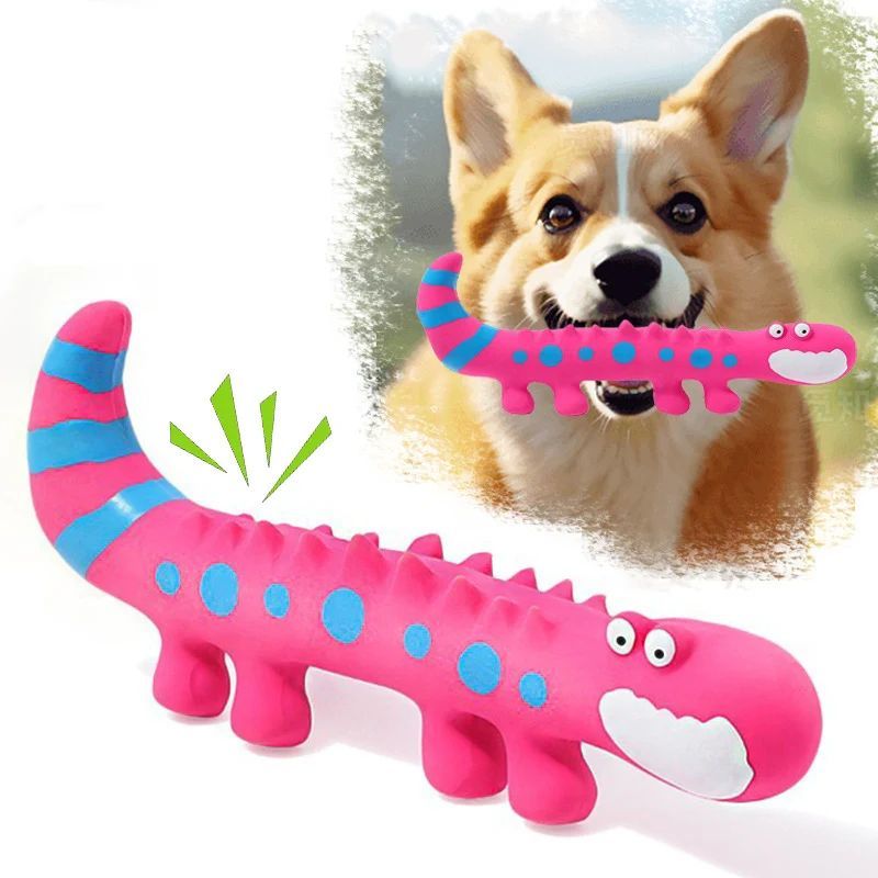 Latex Lizard Squeaky Chew Toy Interactive Training Pet Toy