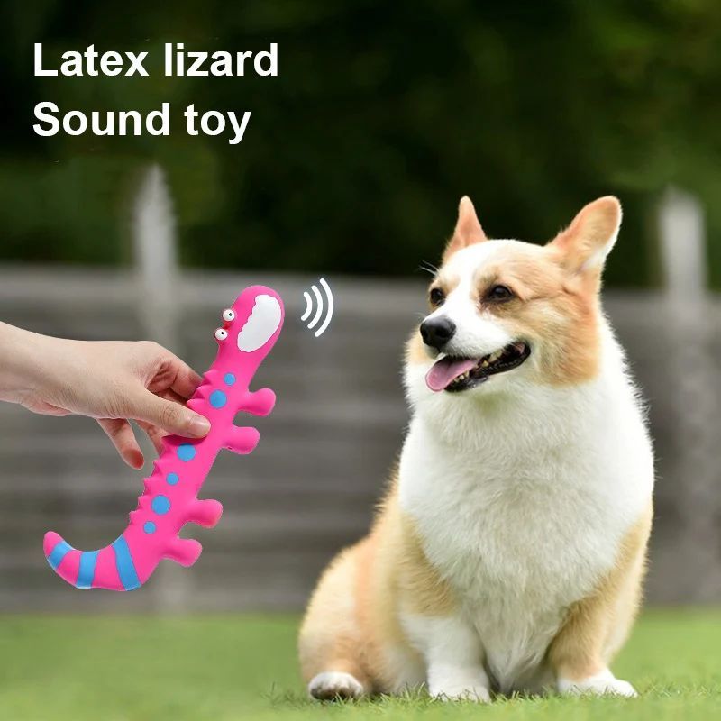 Latex Lizard Squeaky Chew Toy Interactive Training Pet Toy