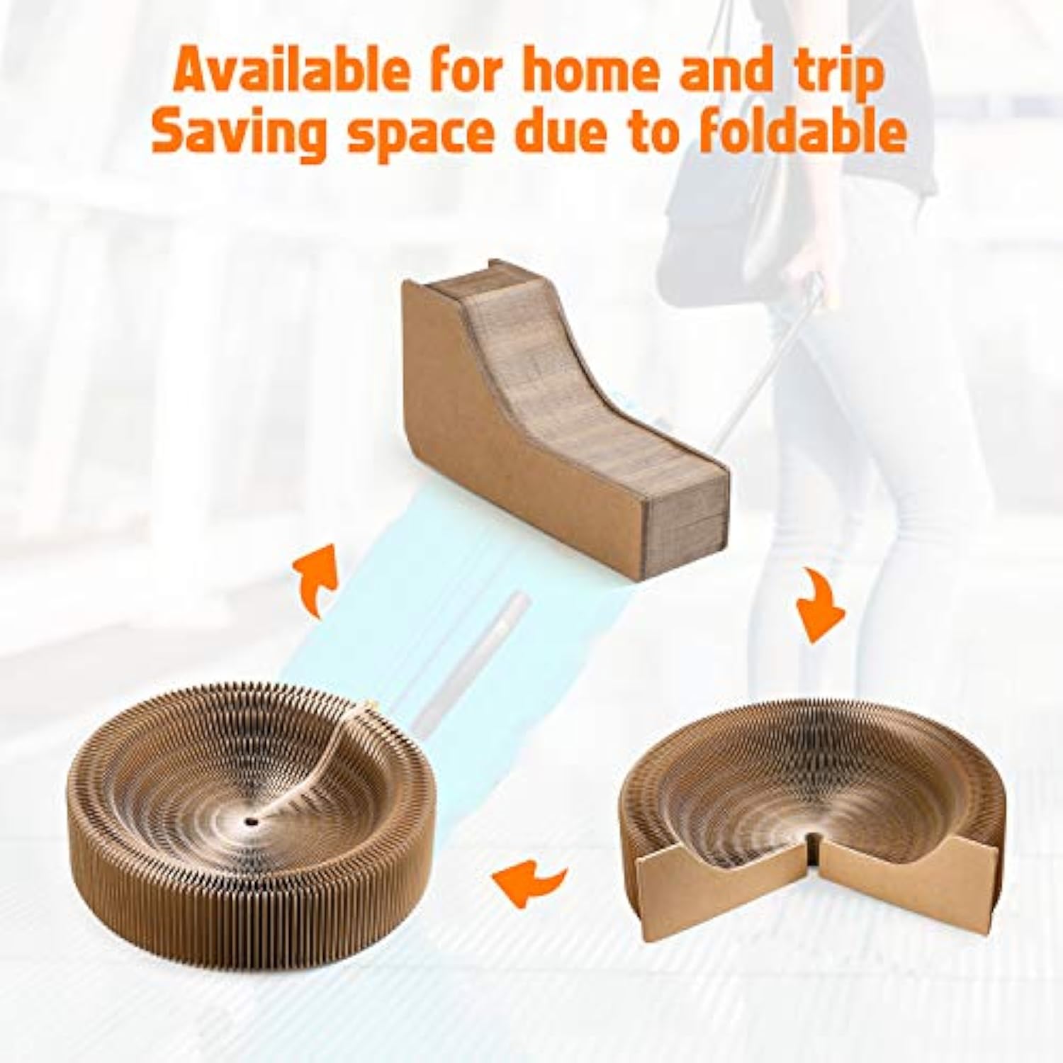 Collapsible Cardboard Scratcher and Lounge Bed for Pets
