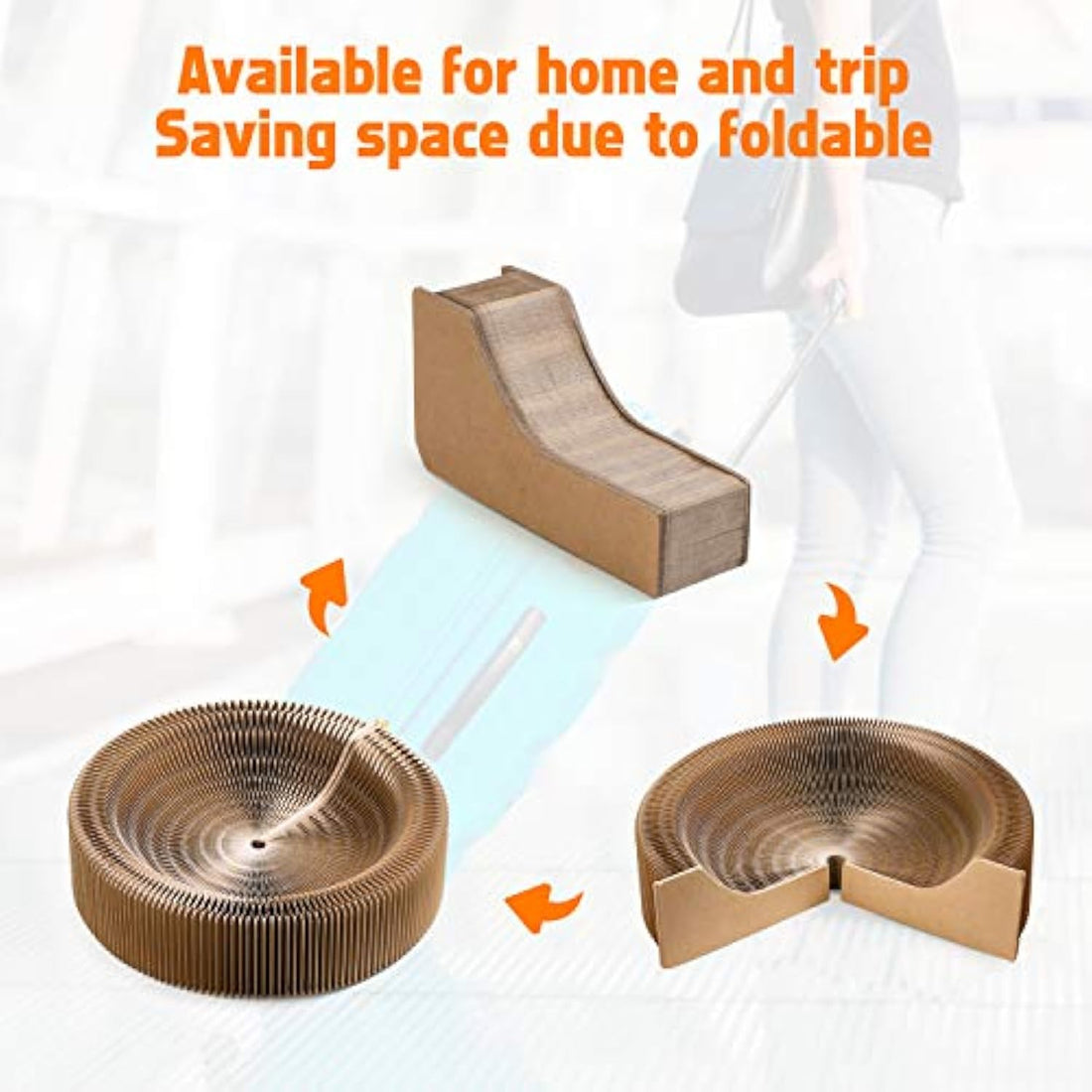 Collapsible Cardboard Scratcher and Lounge Bed for Pets