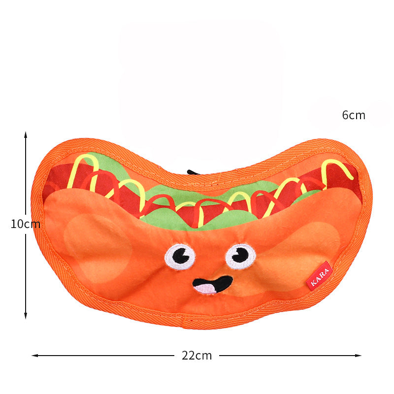 Crinkle Squeaky Stuffless Durable Interactive Chew Toy Hamburger