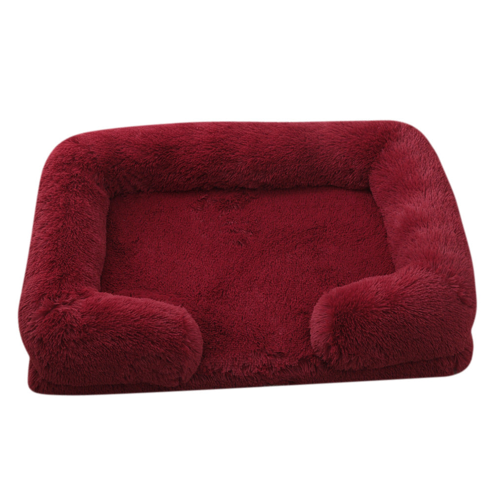 Plush Round Pet Bed Warm Comfortable Winter Sleeping Mat