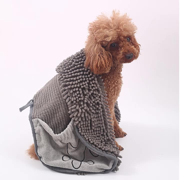 Chenille Pet Bath Towel Soft Absorbent Quick Drying Cloth