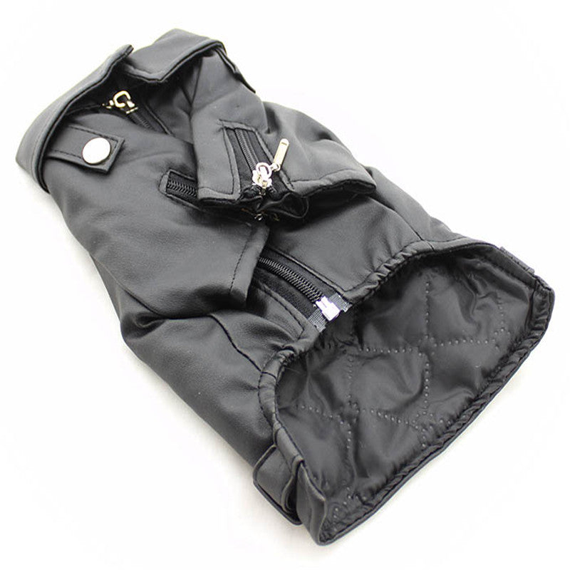 Embroidered Eagle Pet Leather Jacket Stylish Small Pet Apparel