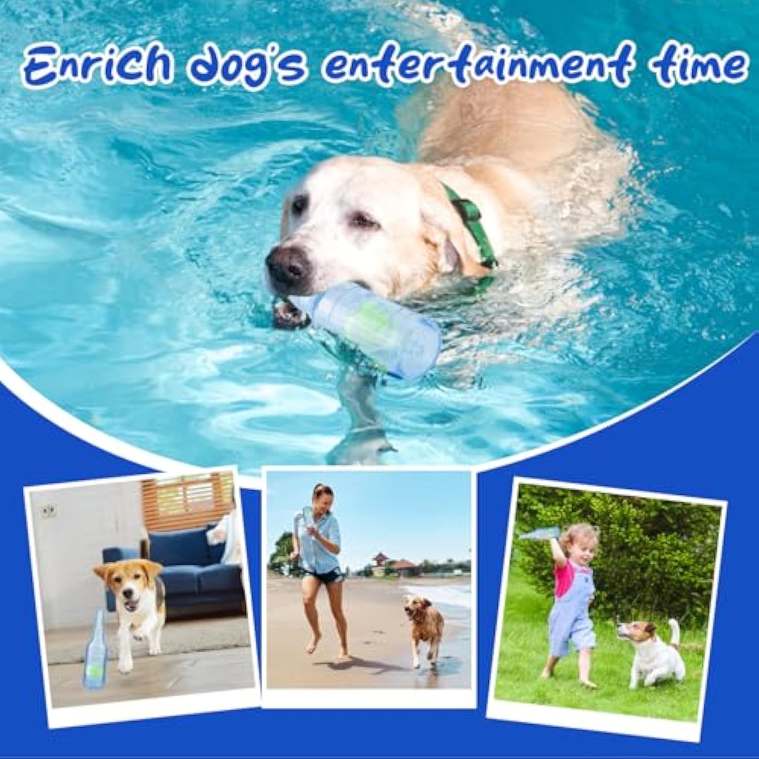Squeaky Water Bottle Chew Toy For Pets Indestructible Interactive Boredom Toy