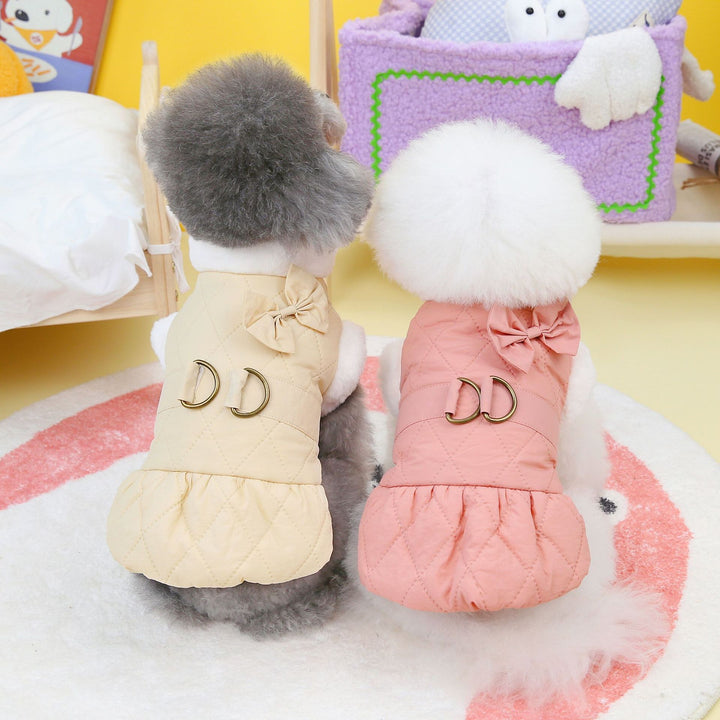 Butterfly Cotton Padded Pet Dress For Pet Wear