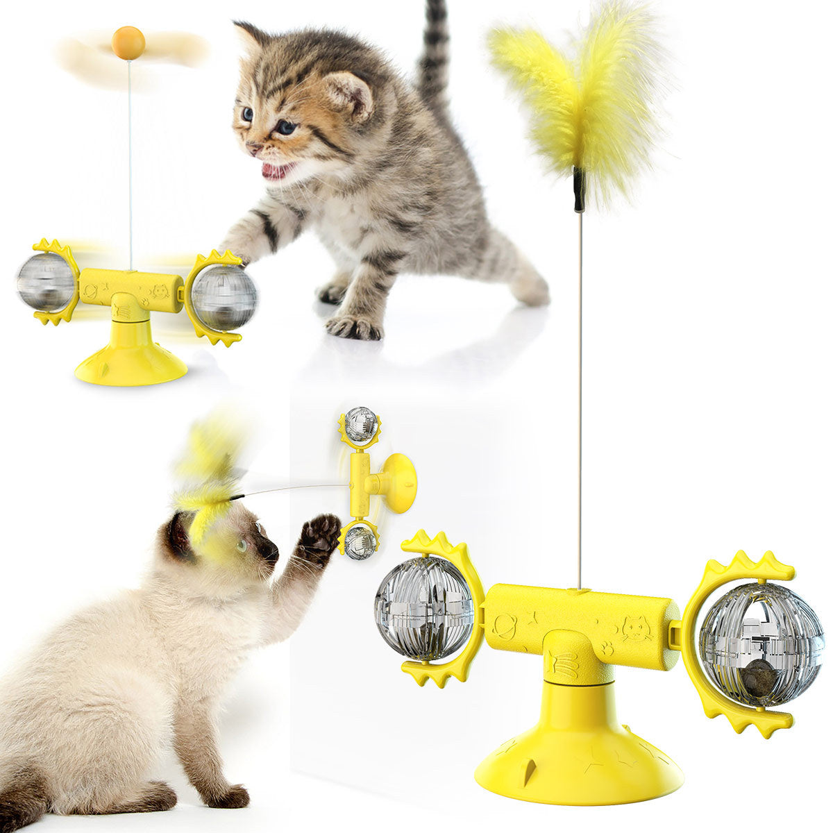 Interactive Turntable Windmill Glowing Pet Toy