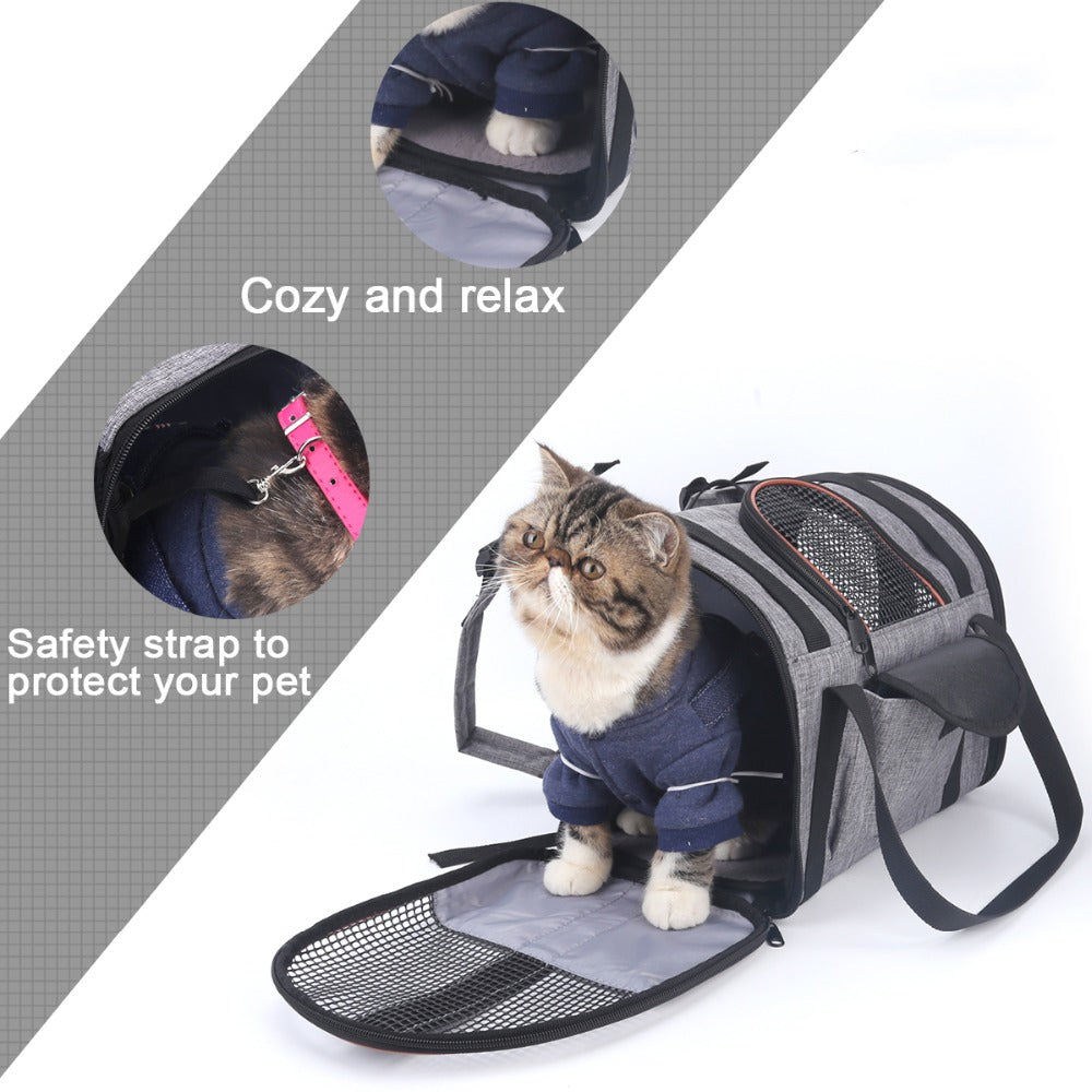 Pet Multi Functional Folding Car Seat Carrier Basket Travel Bag