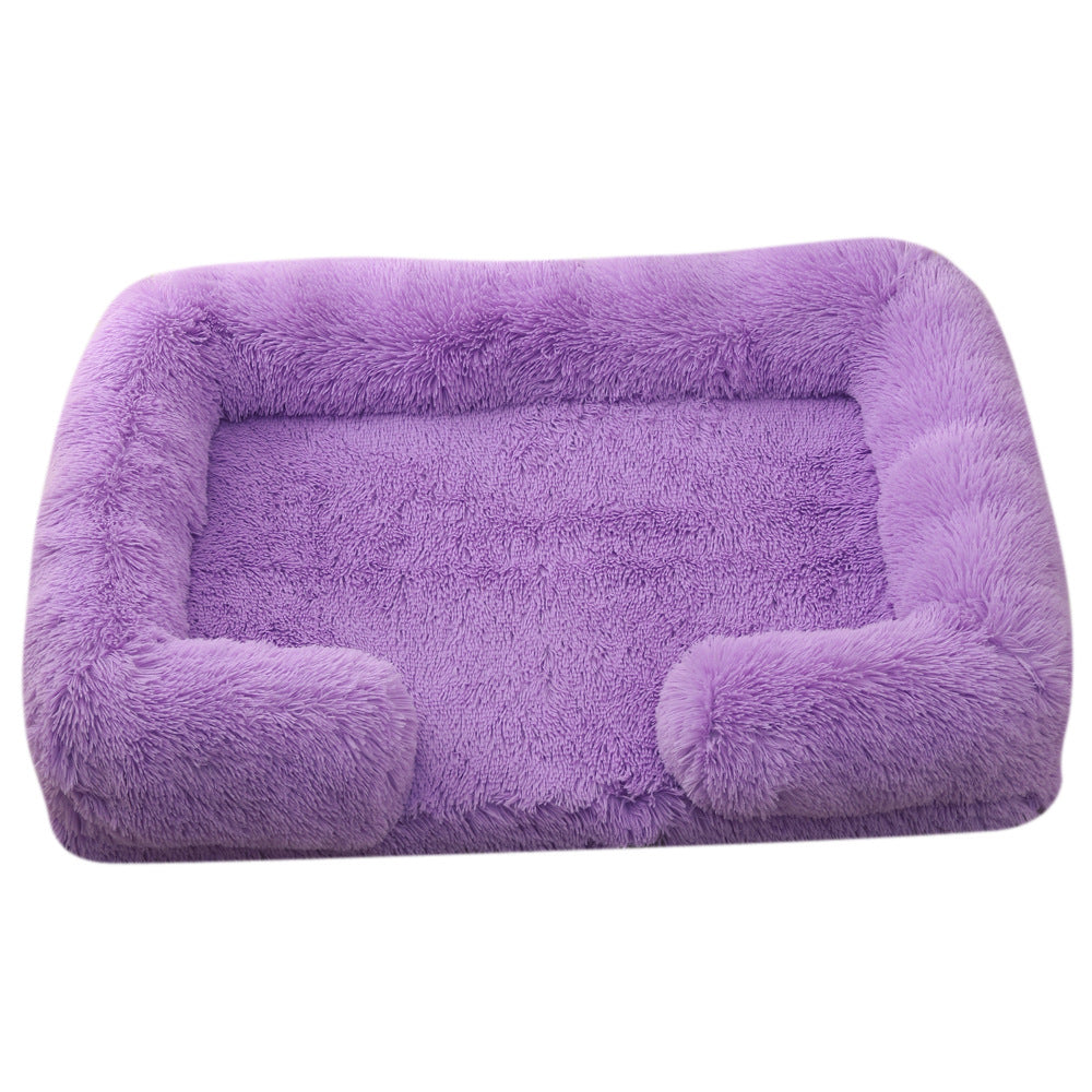 Plush Round Pet Bed Warm Comfortable Winter Sleeping Mat