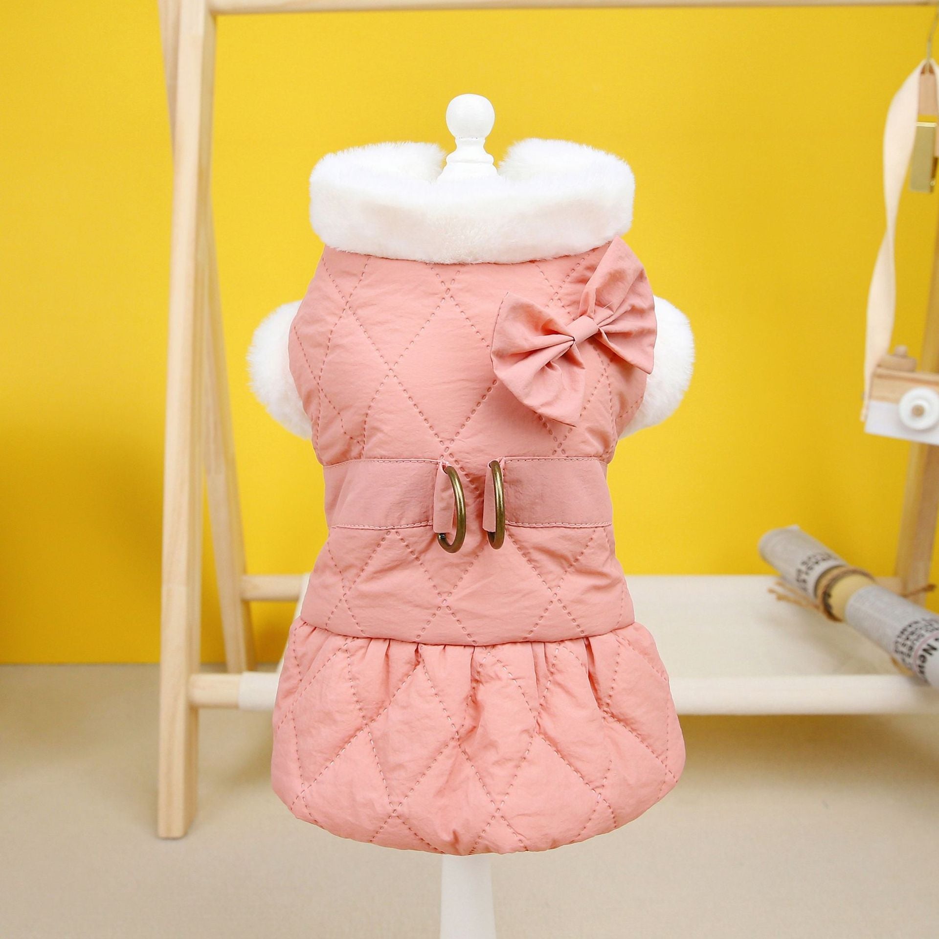 Butterfly Cotton Padded Pet Dress For Pet Wear