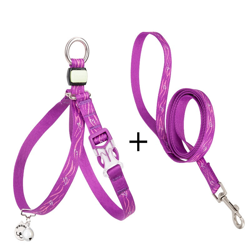 Pet Chest Strap Leash with Bell for Small Pets