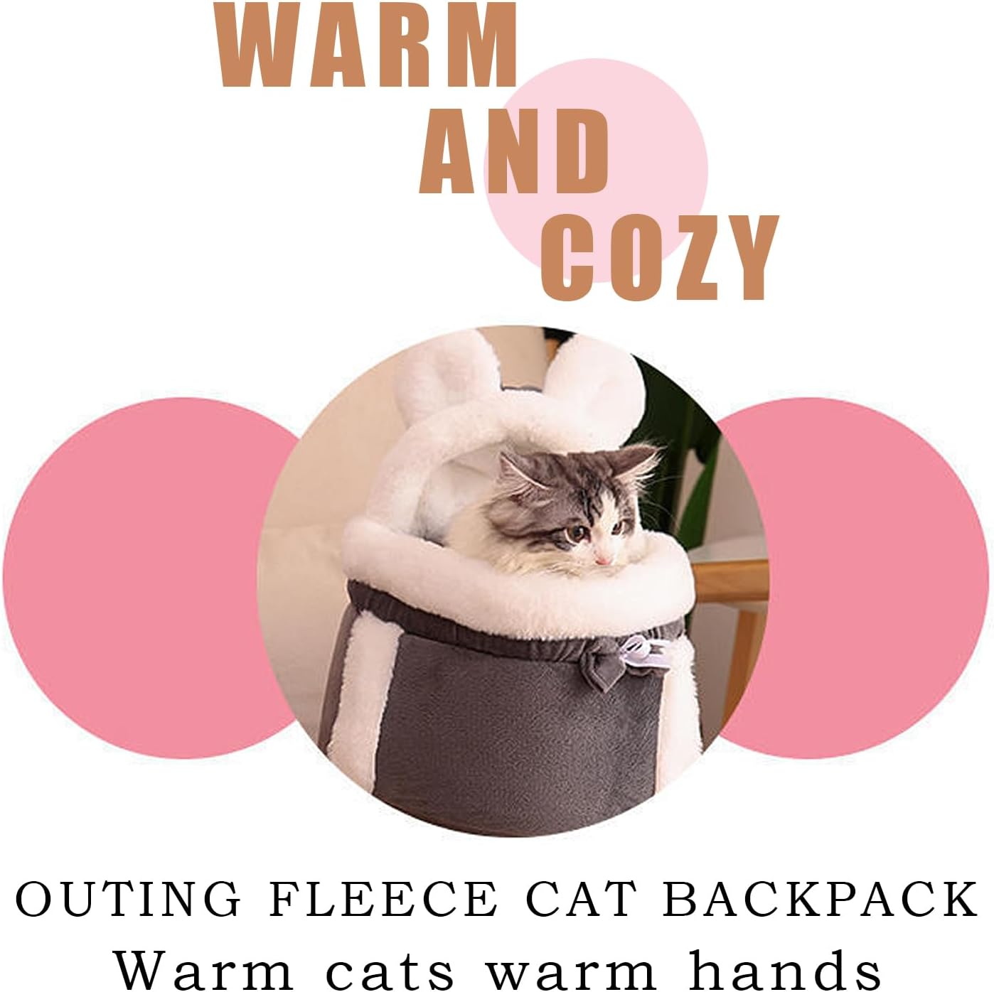 Pet Double Pocket Front Carrier Backpack Warm Travel Bag