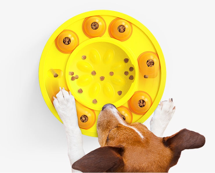 Interactive Pet Puzzle Feeder Slow Feeding Bowl Automatic Food Dispenser
