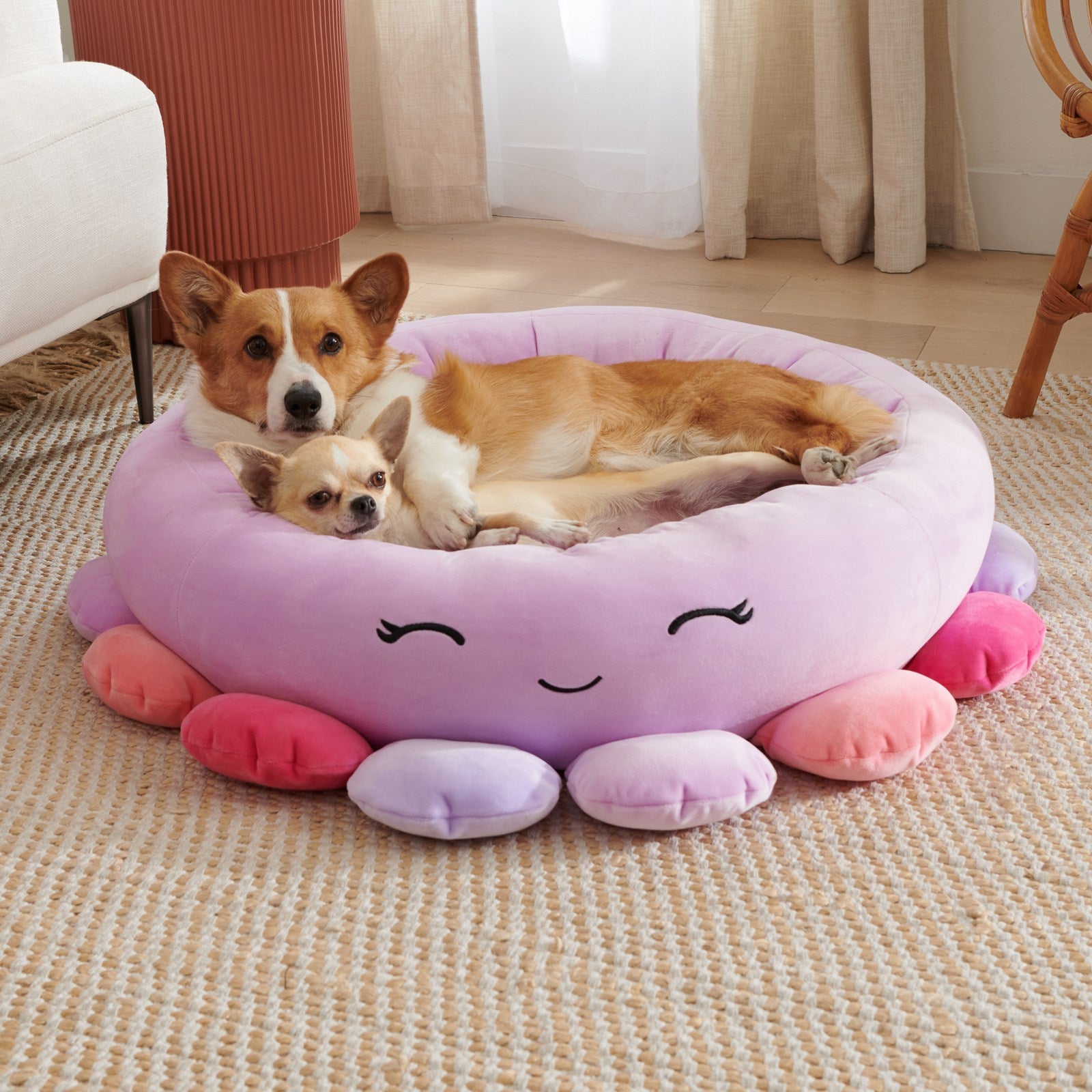 Super Soft Plush Pet Bed with Animal and Fruit Design