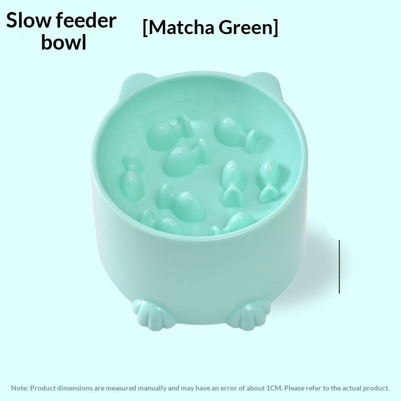 Minimalist Solid Color Slow Feeding Anti Choke Pet Bowl