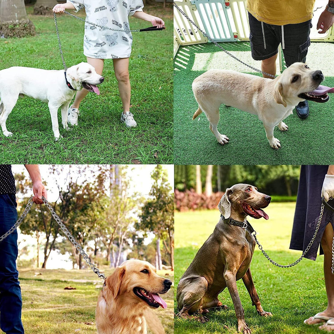 Heavy-Duty Metal Chew-Proof Leash with Padded Handle for Pets