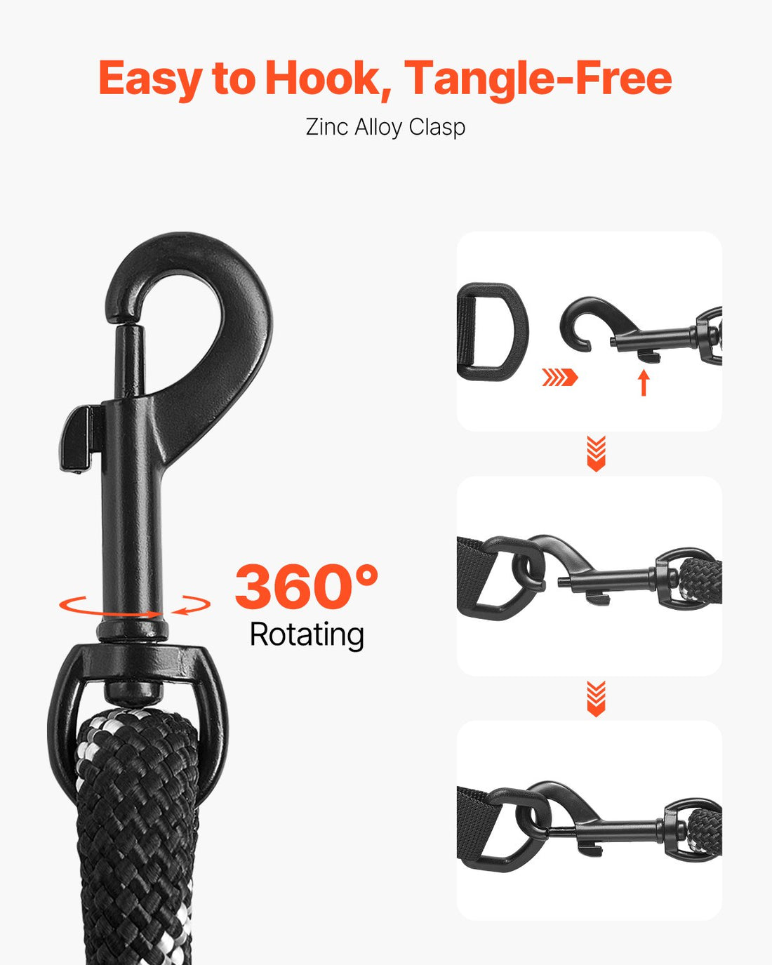 Heavy Duty Reflective Pet Rope Leash Padded Handle