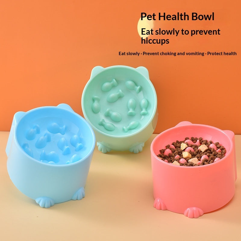 Minimalist Solid Color Slow Feeding Anti Choke Pet Bowl