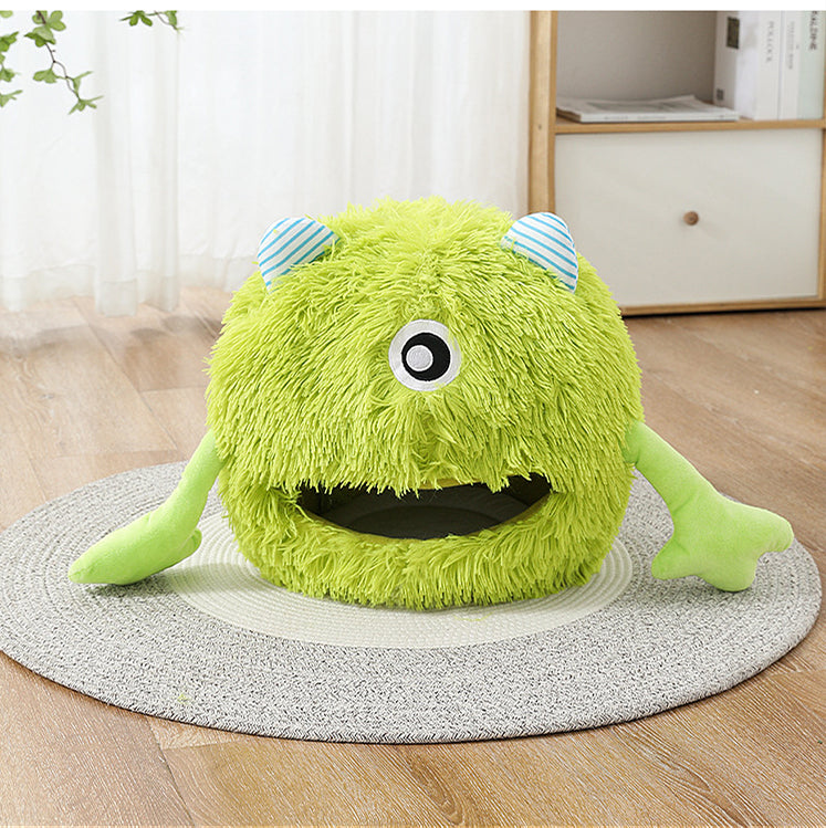 Fluffy Round Washable Calming Pet Bed for Small Pets