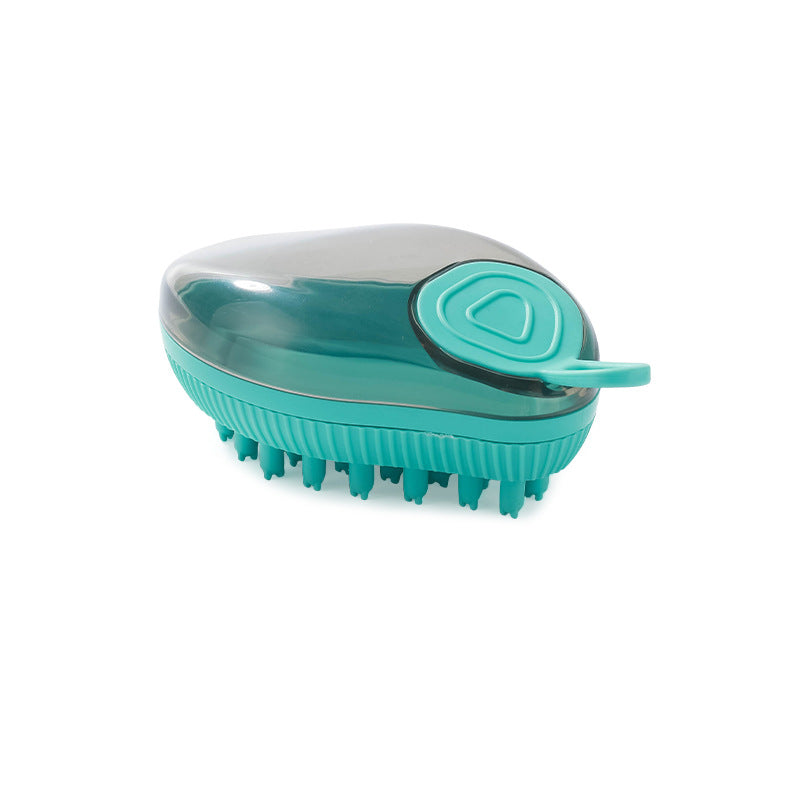 Silicone Pet Bath Brush With Soap Dispenser Massage Grooming Tool