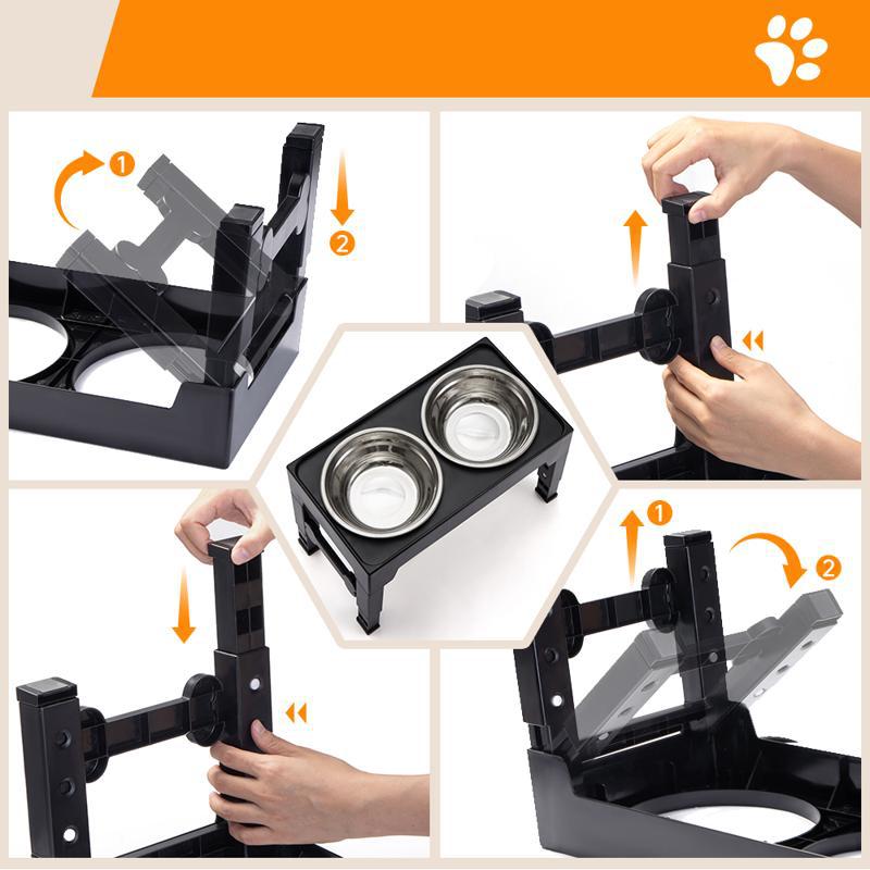 Pet Elevated Feeding Bowl with Neck Protection Anti-Tip Design