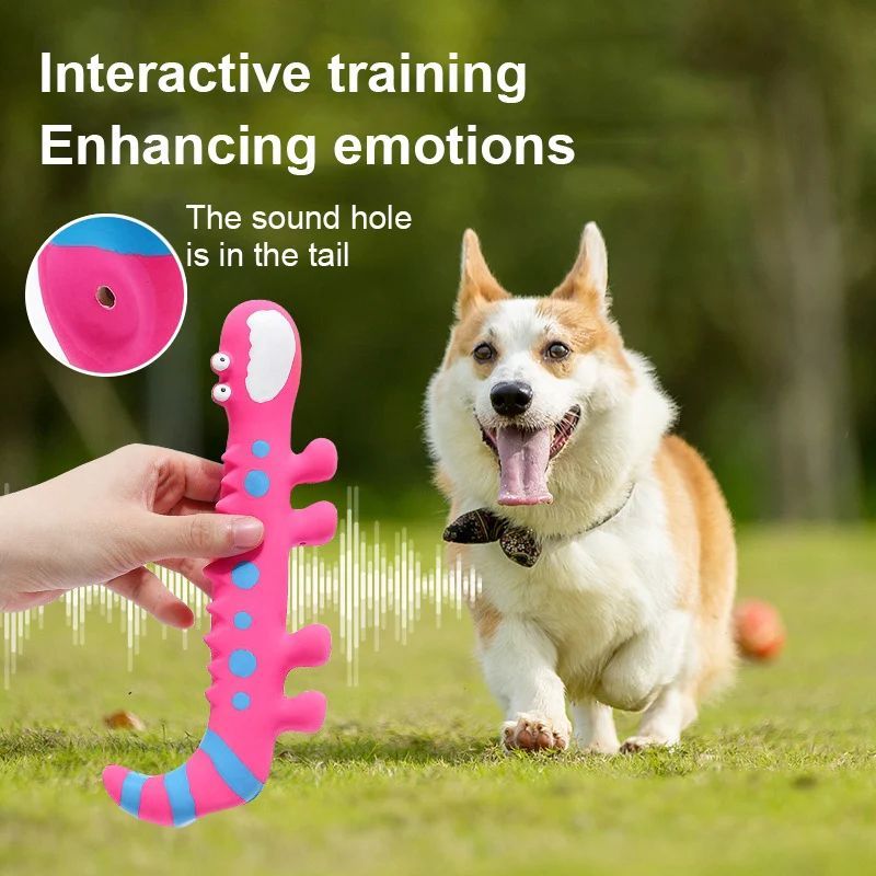 Latex Lizard Squeaky Chew Toy Interactive Training Pet Toy