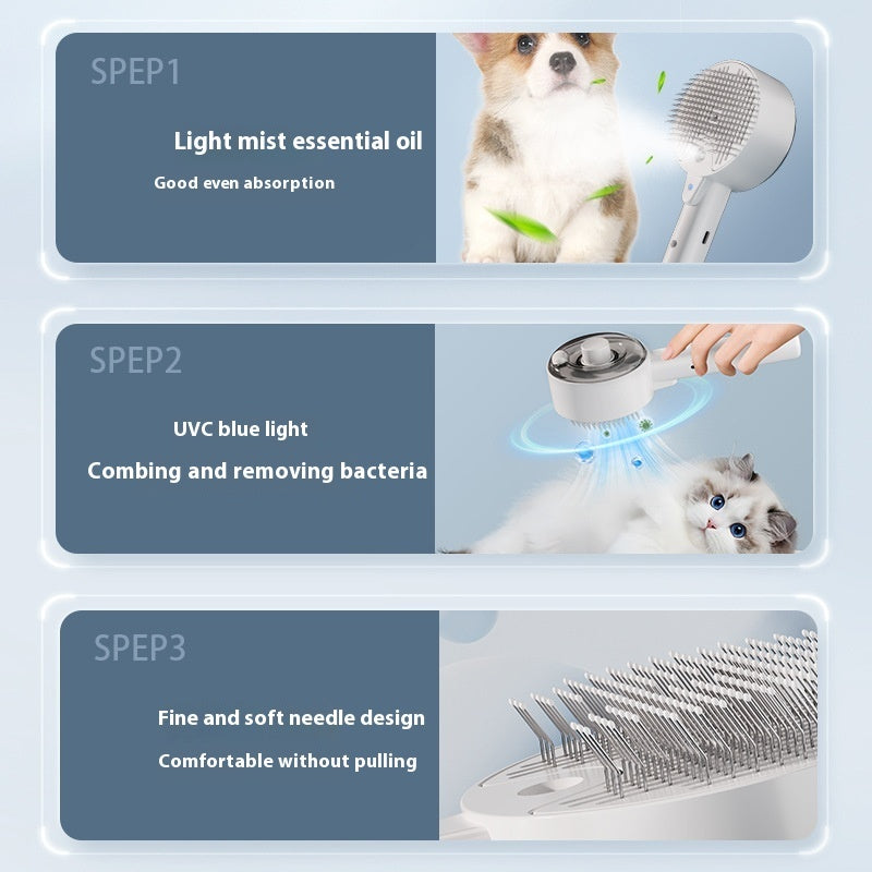 Self-Cleaning Steam Hair Removal Brush for Pets