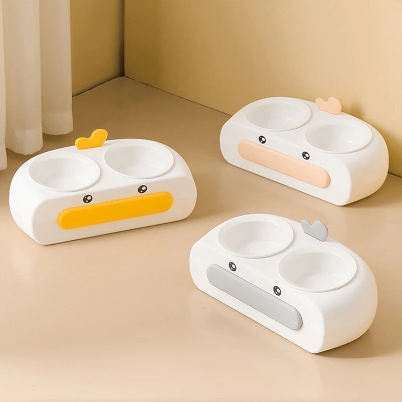 Duck Design Double Food and Water Bowl for Pets