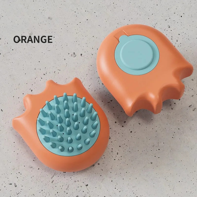 Pet Bath Brush With Shampoo Dispenser Massage Grooming Tool