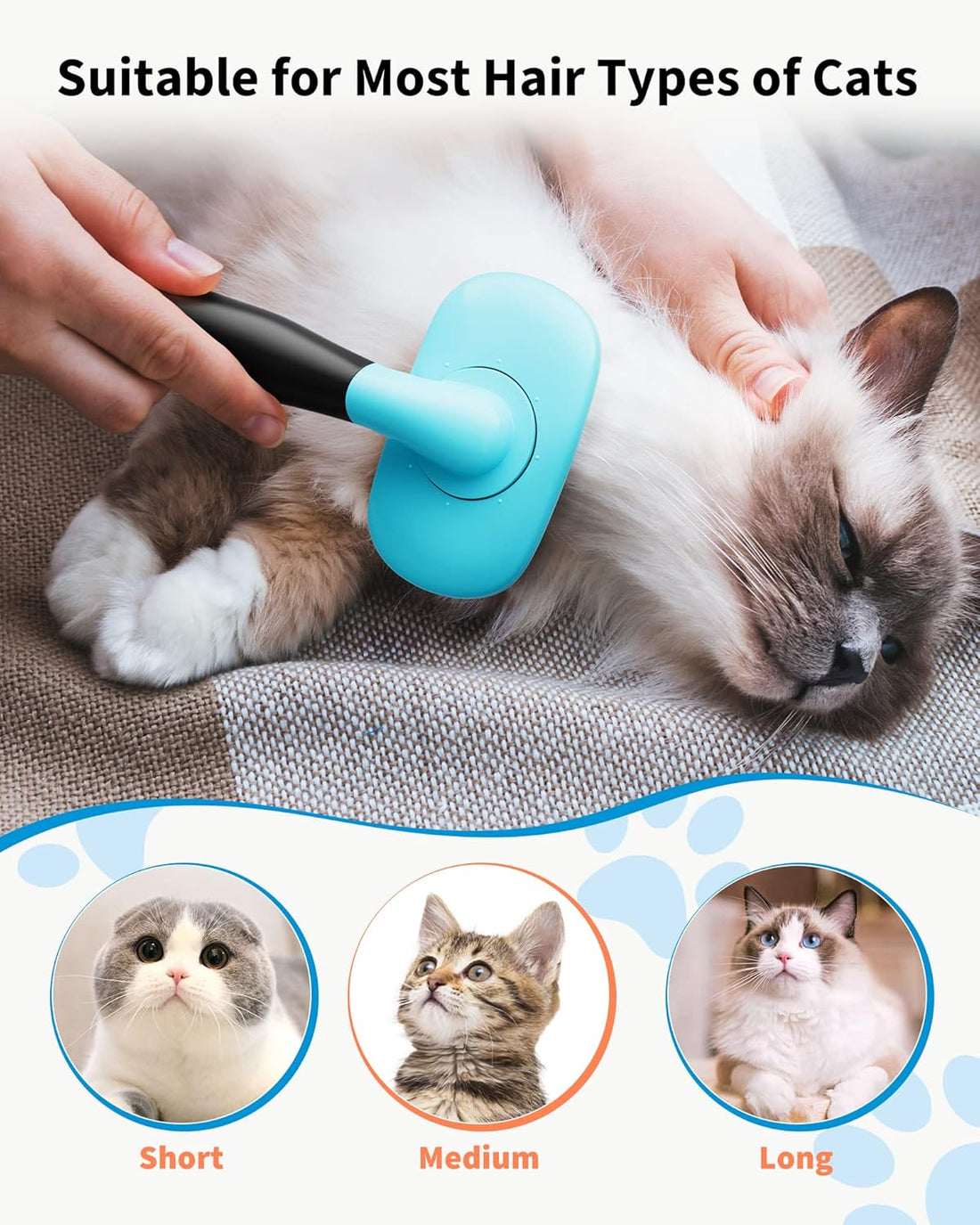 Pet Grooming Brush for Shedding and Hair Removal