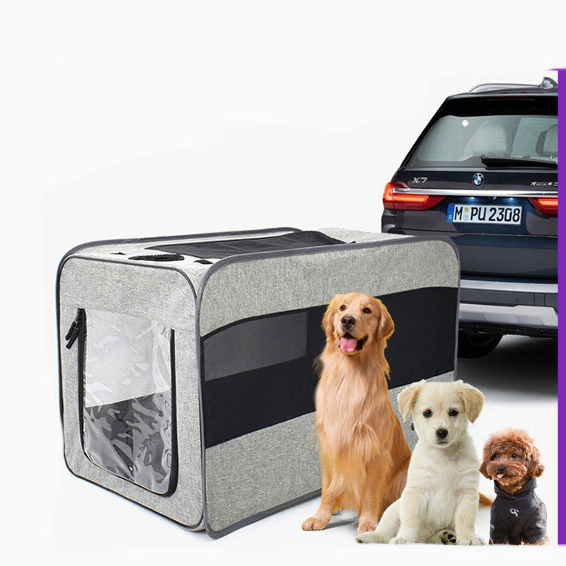Portable Foldable Pet Carrier Bag With Safety Locking Zippers