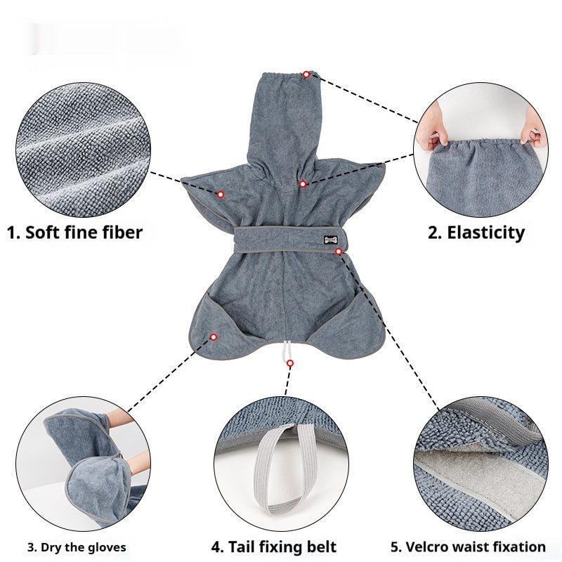 Quick-Drying Absorbent Cotton Pet Bath Towel Durable Soft